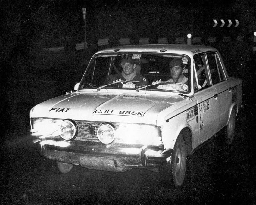 1969 FIAT 125 pictured here on New Cedos in 1973 Rafiki's first rally car