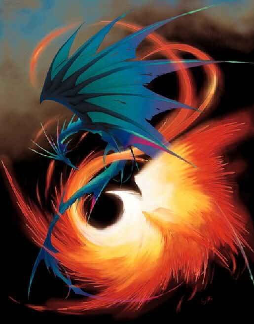 Phoenix and Dragon, Artist: ??
