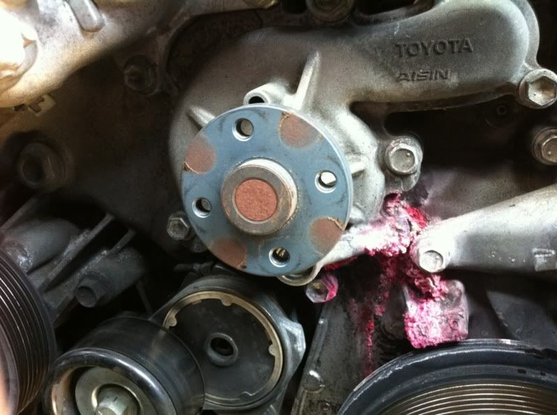 Water pump leaking coolant toyota