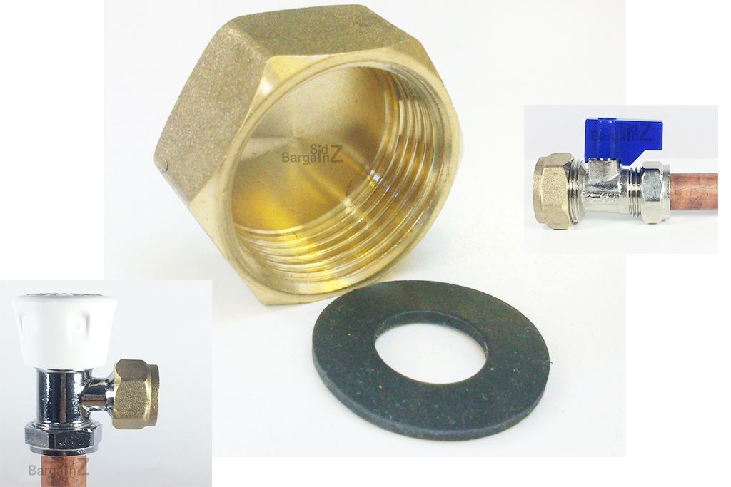 Female Blanking Cap 3/4" WASHING MACHINE RADIATOR Valve Brass Cap with