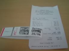 The Wrist Band For Outdoor Theme Park And Starbucks Receipt.