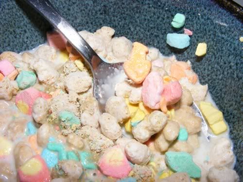 marshmallows in lucky charms. Instead of lucky charm shaped