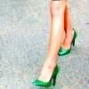 shinny, sexy green heels