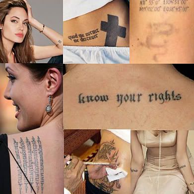 Angelina Jolie#39;s tattoos Image