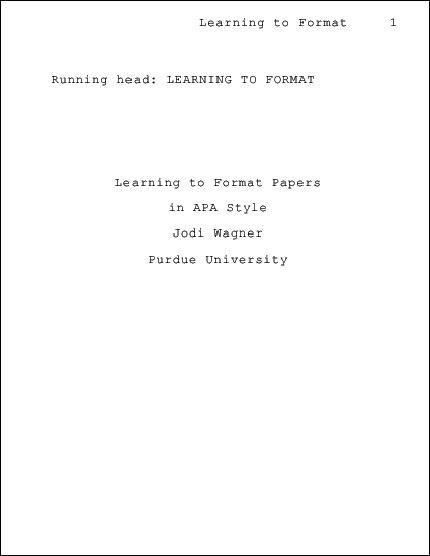 Purdue owl apa title page