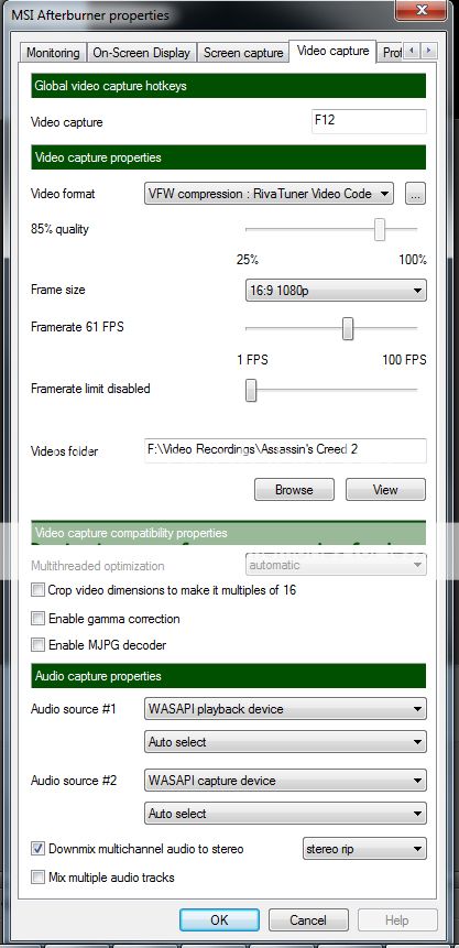 Afterburner VFW RivaTuner compression/codec issues | guru3D Forums